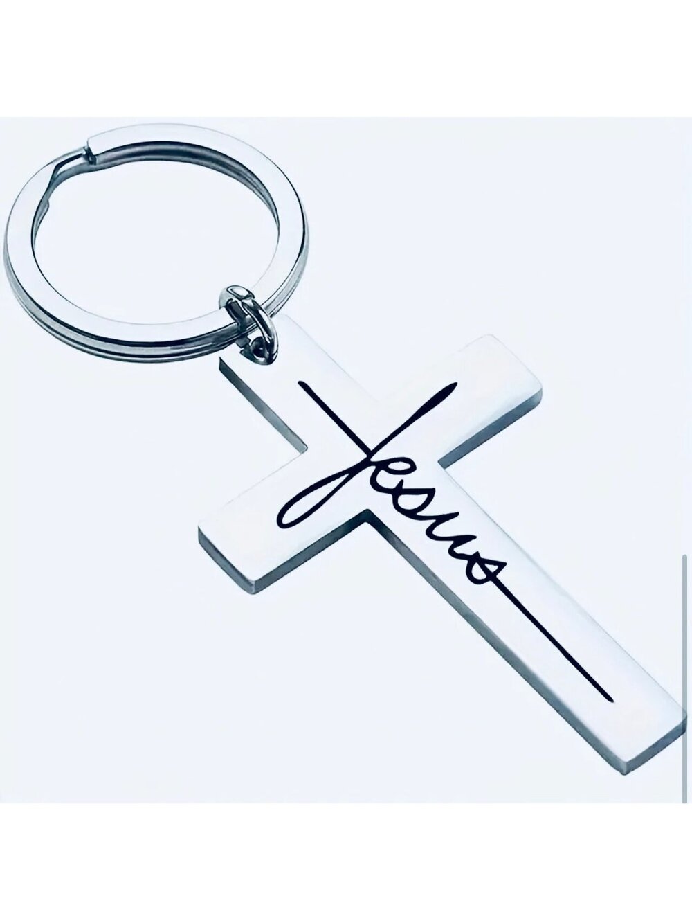 New - Stainless Steel Cross Keychain /Backpack Charm